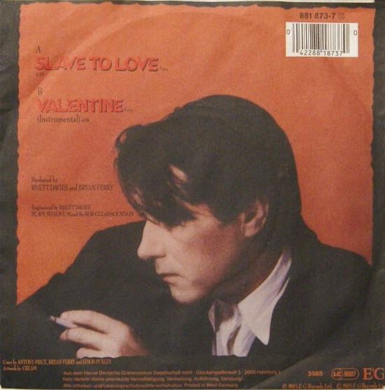 Bryan Ferry - Slave To Love | EG (881 873-7) - 2