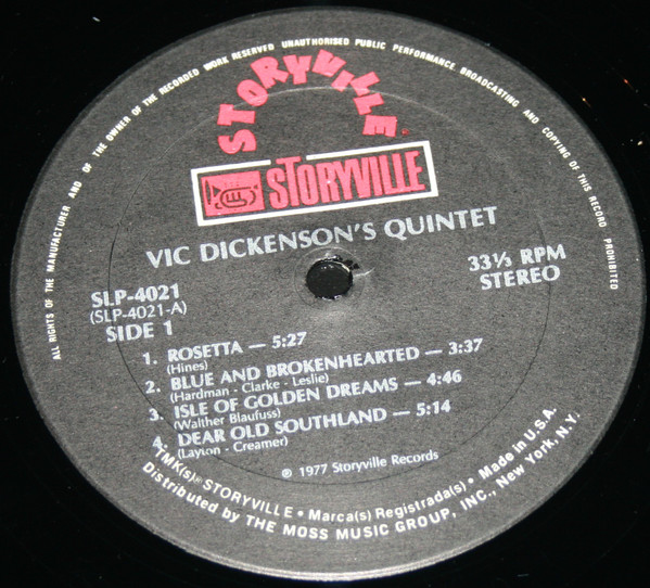 The Vic Dickenson Quintet - Vic Dickenson's Quintet | Storyville (SLP-4021) - 3