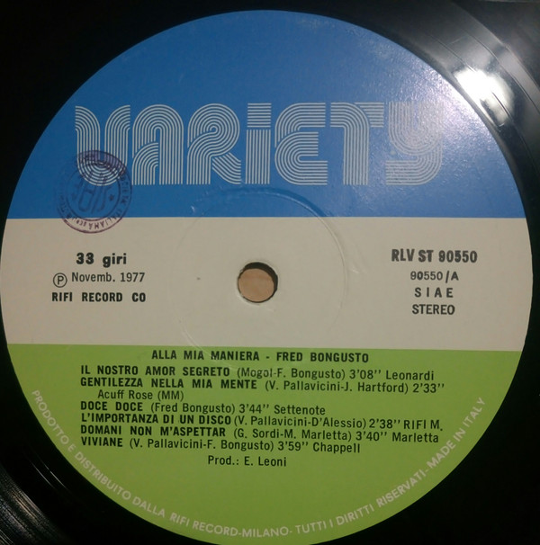 Fred Bongusto - Alla Mia Maniera | Variety (RLV ST 90550) - 2