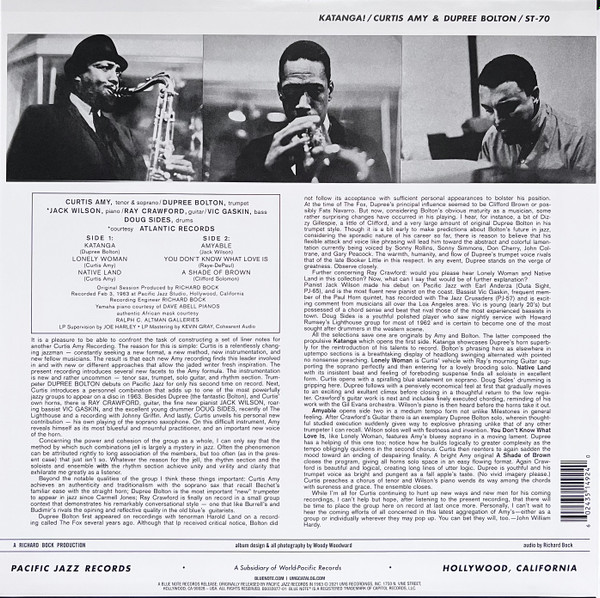 Curtis Amy & Dupree Bolton - Katanga! | Pacific Jazz (B0032877-01) - 2