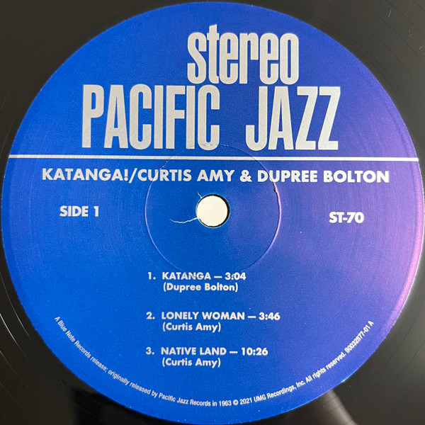 Curtis Amy & Dupree Bolton - Katanga! | Pacific Jazz (B0032877-01) - 3