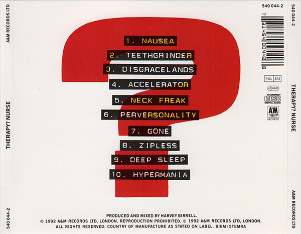 Therapy? - Nurse | A&M Records (540 044-2) - main