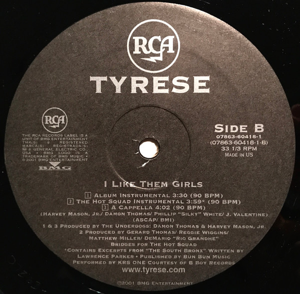 Tyrese - I Like Them Girls | RCA (07863-60418-1) - 2