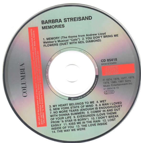 Barbra Streisand - Memories | Columbia (CD 85418) - 3