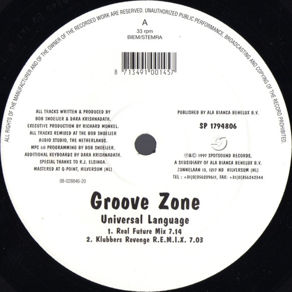 Groove Zone - Universal Language | Spotsound Records (SP 1794806) - main Groove Zone - Universal Language | Spotsound Records (SP 1794806) - main