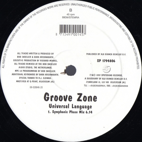 Groove Zone - Universal Language | Spotsound Records (SP 1794806) - 2 Groove Zone - Universal Language | Spotsound Records (SP 1794806) - 2