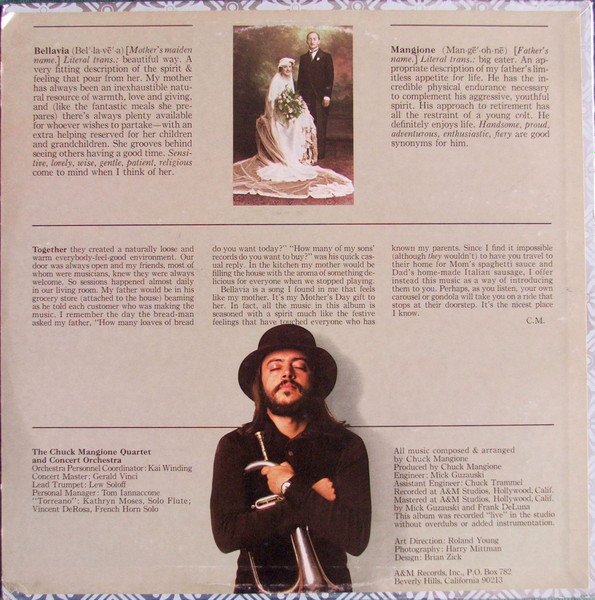 Chuck Mangione - Bellavia | A&M Records (SP-4557) - 2 Chuck Mangione - Bellavia | A&M Records (SP-4557) - 2