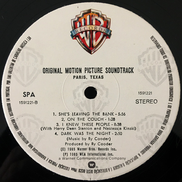 Ry Cooder - Paris, Texas - Original Motion Picture Soundtrack | Warner Bros. Records (1591221) - 4