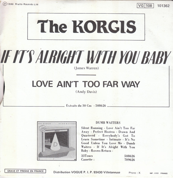 The Korgis - If It's Alright With You Baby | Rialto (101362) - 2 The Korgis - If It's Alright With You Baby | Rialto (101362) - 2