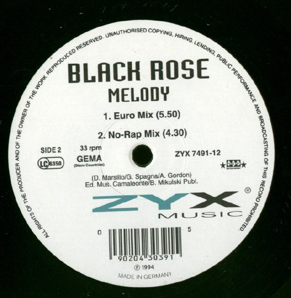 Black Rose - Melody | ZYX Music (ZYX 7491-12) - 2