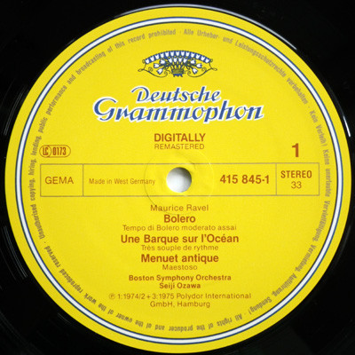 Maurice Ravel , Boston Symphony Orchestra , Seiji Ozawa - Bolero - Pavane Pour Une Infante Défunte - Alborada Del Gracioso - La Valse - Une Barque Sur L'Océan - Menuet Antique | Deutsche Grammophon (415 845-1) - 3 Maurice Ravel , Boston Symphony Orchestra , Seiji Ozawa - Bolero - Pavane Pour Une Infante Défunte - Alborada Del Gracioso - La Valse - Une Barque Sur L'Océan - Menuet Antique | Deutsche Grammophon (415 845-1) - 3