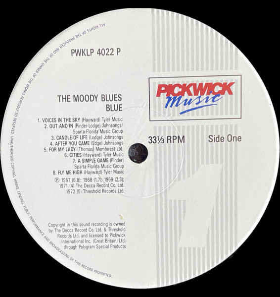 The Moody Blues - Blue | Pickwick Music (PWKLP 4022 P) - 3 The Moody Blues - Blue | Pickwick Music (PWKLP 4022 P) - 3