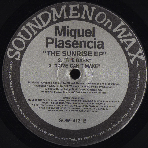 Miguel Plasencia - The Sunrise EP | Soundmen On Wax (SOW-412) - 2 Miguel Plasencia - The Sunrise EP | Soundmen On Wax (SOW-412) - 2