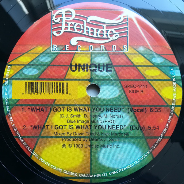 Unique - You Make Me Feel So Good / What I Got Is What You Need | Prelude Records (SPEC-1411) - 2