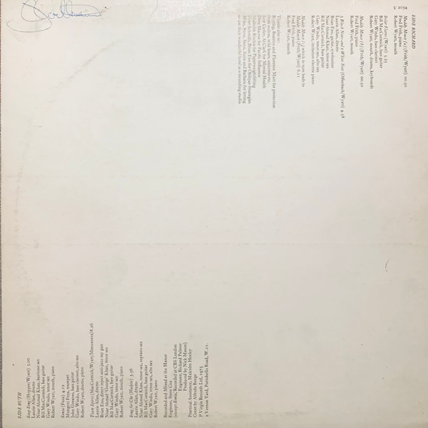 Robert Wyatt - Ruth Is Stranger Than Richard | Virgin (V 2034) - 2