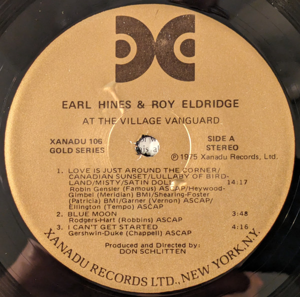 Earl Hines & Roy Eldridge - At The Village Vanguard | Xanadu Records (Xanadu 106) - 3