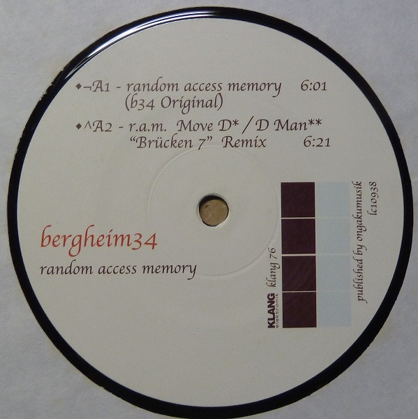 Bergheim 34 - Random Access Memory | Klang Elektronik (KLANG 76) - 4