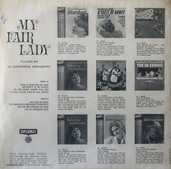 Al Goodman And His Orchestra With Lola Fisher - Selections From Lerner & Loewe's My Fair Lady | Diplomat Records (CI - 15002) - 2