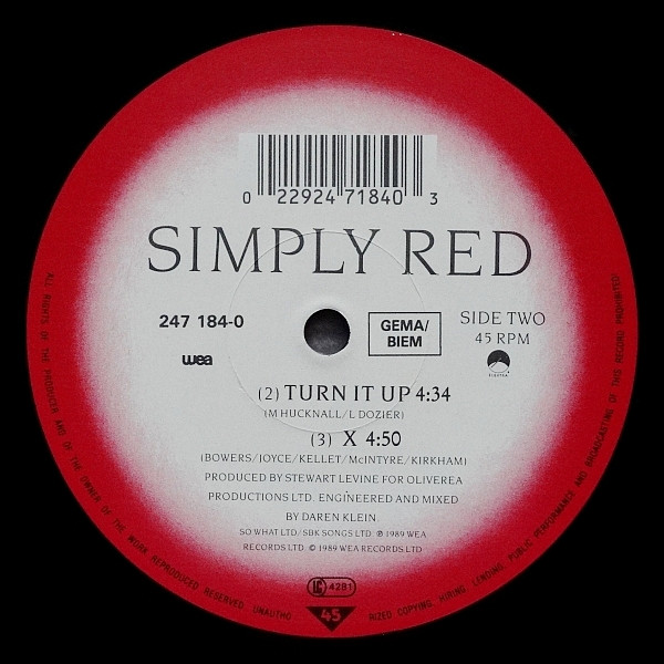 Simply Red - It's Only Love (Valentine Mix) | WEA (247 184-0) - 3
