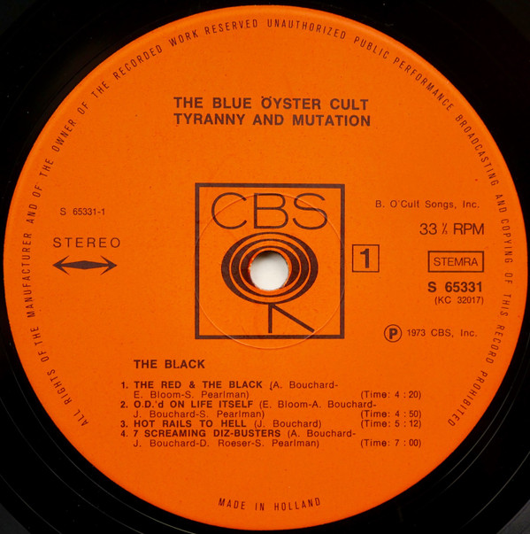 Blue Öyster Cult - Tyranny And Mutation | CBS (CBS S 65331) - 3 Blue Öyster Cult - Tyranny And Mutation | CBS (CBS S 65331) - 3