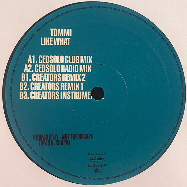 Tommi - Like What | Sony Music UK (TOM3) - 4