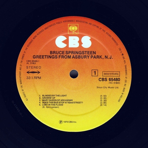 Bruce Springsteen - Greetings From Asbury Park N.J. | CBS (S 65480) - 3 Bruce Springsteen - Greetings From Asbury Park N.J. | CBS (S 65480) - 3