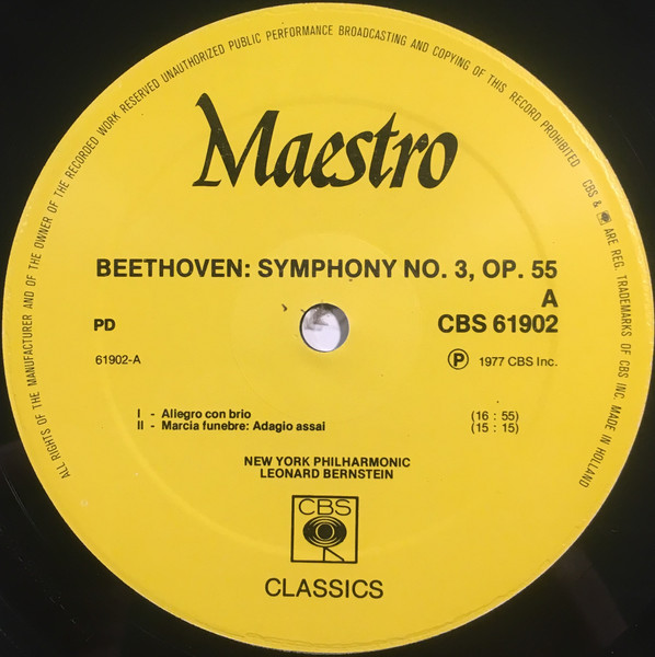 Ludwig van Beethoven - Leonard Bernstein , New York Philharmonic - Symphonies No.3 Eroica | CBS (61902) - 3