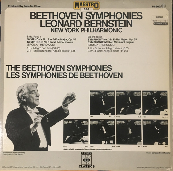 Ludwig van Beethoven - Leonard Bernstein , New York Philharmonic - Symphonies No.3 Eroica | CBS (61902) - 2
