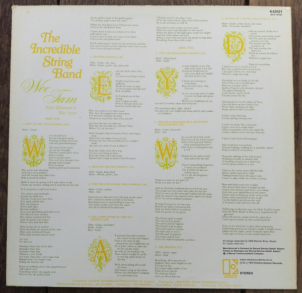 The Incredible String Band - Wee Tam | Elektra (K 42021) - 2 The Incredible String Band - Wee Tam | Elektra (K 42021) - 2
