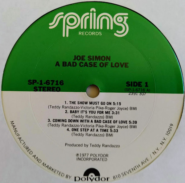 Joe Simon - A Bad Case Of Love [Vinyl] | Spring Records (SP-1-6716) - 3