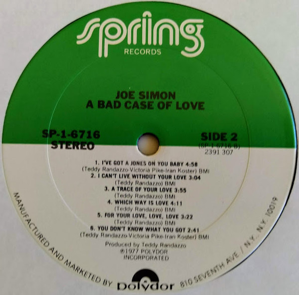 Joe Simon - A Bad Case Of Love [Vinyl] | Spring Records (SP-1-6716) - 4