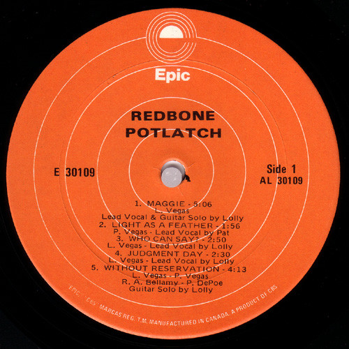 Redbone - Potlatch [Vinyl] | Epic (E 30109) - 3