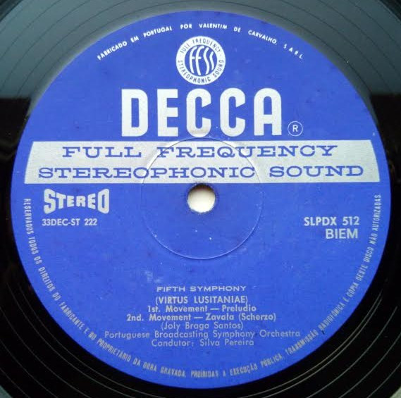 Joly Braga Santos - Orquestra Sinfónica da RDP , Silva Pereira - Fifth Symphony (Virtus Lusitaniae) | Decca (SLPDX 512) - 3