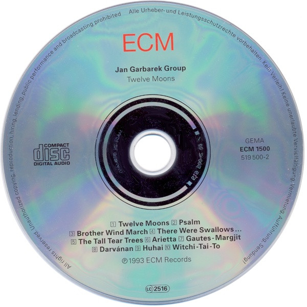 Jan Garbarek Group - Twelve Moons | ECM Records (ECM 1500) - 3 Jan Garbarek Group - Twelve Moons | ECM Records (ECM 1500) - 3