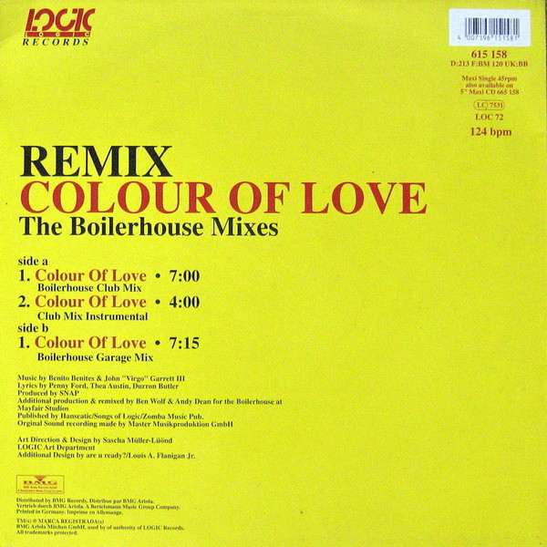 Colour Of Love (Remix) (The Boilerhouse Mixes)