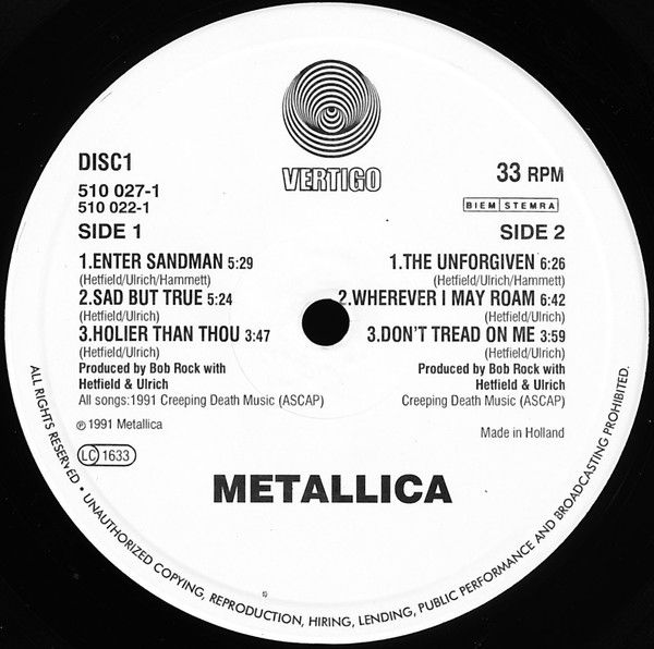 Metallica - Metallica | Vertigo (510 022-1) - 4 Metallica - Metallica | Vertigo (510 022-1) - 4