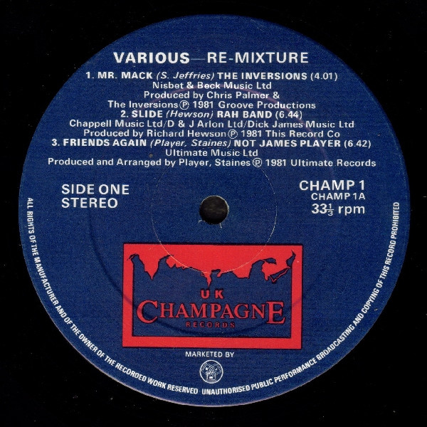 Various - Re-Mixture | Champagne Records (CHAMP 1) - 2