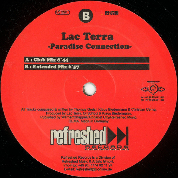 Lac Terra - Paradise Connection | Refreshed Records (REF 012-99) - main