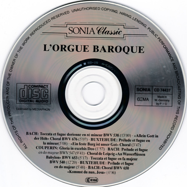 Johann Sebastian Bach , Dieterich Buxtehude And François Couperin - L'Orgue Baroque | Sonia Classic (CD 74437) - 3