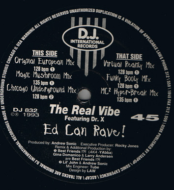 The Real Vibe Featuring Dr. X - Ed Can Rave! | D.J. International Records (DJ 832) - main The Real Vibe Featuring Dr. X - Ed Can Rave! | D.J. International Records (DJ 832) - main