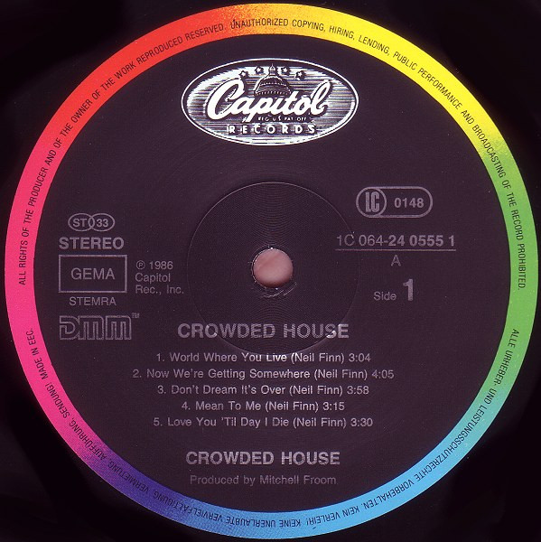 Crowded House - Crowded House | Capitol Records (1C 064-24 0555 1) - 3