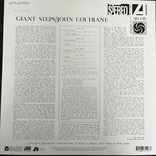 John Coltrane - Giant Steps | Atlantic (SD 1311) - 4