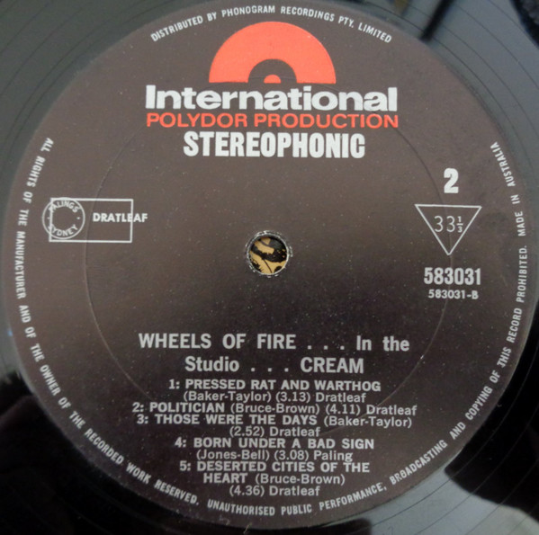 Cream - Wheels Of Fire - In The Studio | International Polydor Production (583031) - 4 Cream - Wheels Of Fire - In The Studio | International Polydor Production (583031) - 4