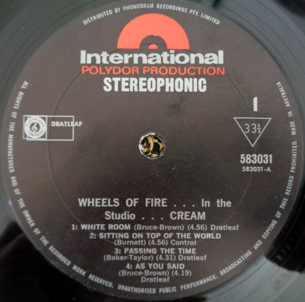 Cream - Wheels Of Fire - In The Studio | International Polydor Production (583031) - 3 Cream - Wheels Of Fire - In The Studio | International Polydor Production (583031) - 3