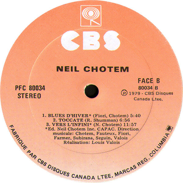 Neil Chotem - Live Au El Casino | CBS (PFC-80034) - 4