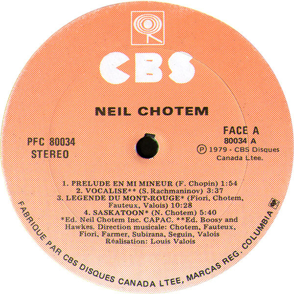 Neil Chotem - Live Au El Casino | CBS (PFC-80034) - 3
