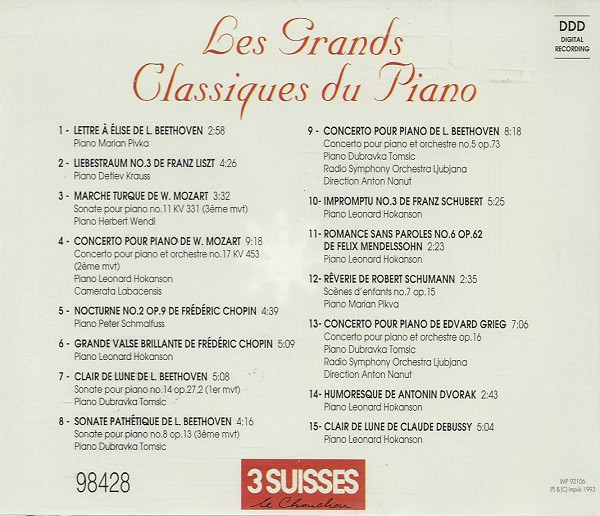 Various - Les Grands Classiques Du Piano | Impuls International (IMP 93106) - 2