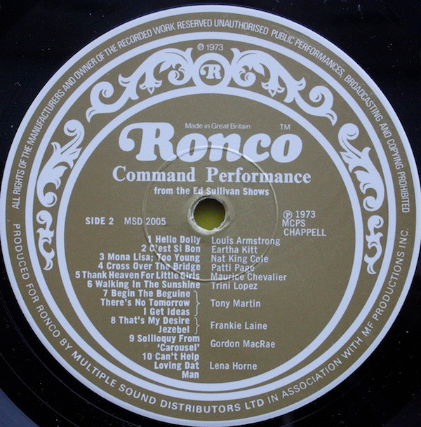 Various - Command Performance | Ronco (MSD 2005) - 4 Various - Command Performance | Ronco (MSD 2005) - 4