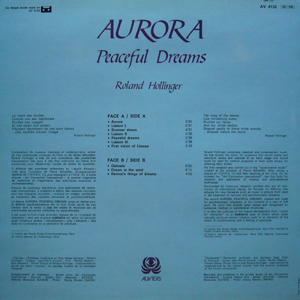 Roland Hollinger - Aurora (Peaceful Dreams) | Auvidis (AV 4132) - 2