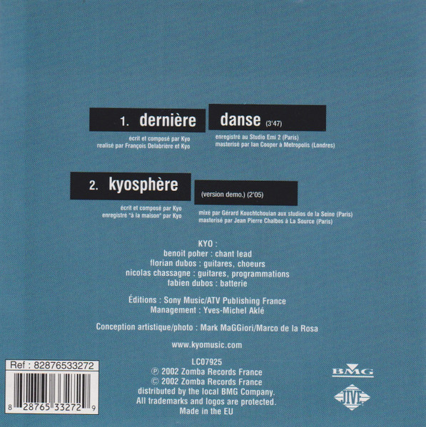 Kyo - Dernière Danse | BMG (82876533272) - 2